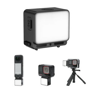 JJC �~�jLED�r�f�I���C�g Insta360 X4 Air X5 Ace Pro 2 ACE �ɑΉ� �}�O�l�b�g �J�������C�g ���^ �B�e�p���C�gIPX5�h�� 3�i�K���邳���� 6500K�F���x 500mAh Type-C�[�d�� �~�j���C�g �y�� �⏕�Ɩ� Vlog �r�f