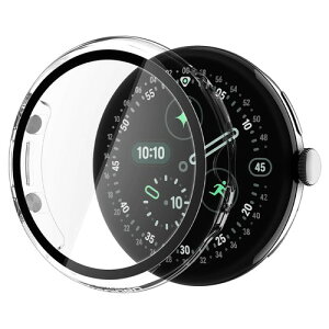 Spigen Pixel Watch 5/4 41mm �P�[�X �K���X�t�� PC+�K���X ��̌^ �V���E�t�B�b�g360 (�N���X�^���E�N���A)