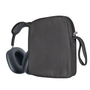 kwmobile Apple AirPods Max / 2�Ή� �P�[�X - �w�b�h�t�H���P�[�X �����^�� �|�[�` �i�C���� 21 x 24 cm �_�[�N�O���[ / �A���e�B�[�N�s���N