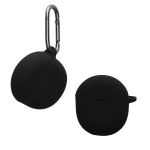 kwmobile �C���z���P�[�X Google Pixel Buds 2A�Ή� �P�[�X - ���C�����X�C���z�� �V���R�� �����h�~ ���F �u���b�N / �l�C�r�[ ���F