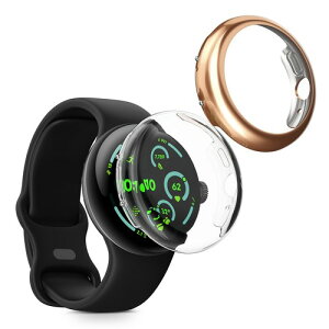 kwmobile 2x �P�[�X Google Pixel Watch 4 41mm�Ή� �J�o�[ - �t���J�o�[ �V���R�� �ϏՌ� �S�̕ی� ����/ ���� / �s���N�S�[���h / ���F / �V���o�[ ����/�s���N�S�[���h ���F/�V���o�[