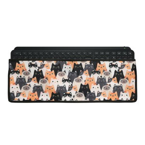 kwmobile Logitech MX Keys Wireless�Ή� �L�[�{�[�h�J�o�[ - �p�\�R�� �L�[ �z�R�� �h�~ �h�o ���l�� �L�̍s�i�f�U�C�� �L�̍s�i �I�����W / ���F / ���F / ��̌΂Ɛ��� ���F / ���C�g�u���E�� / ���F