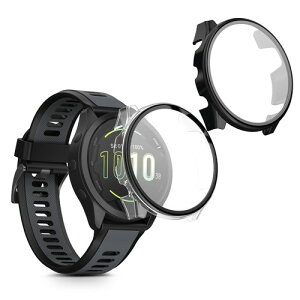kwmobile 2x �P�[�X Garmin Forerunner 165 / Forerunner 165 Music �Ή� �J�o�[ - �t���{�f�B �K���X �ϏՌ� �����^ ����/���F ���� / ���F