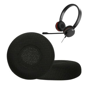 kwmobile Jabra Evolve 20 / 20se / 30 / 30II / 40 / 65�Ή� �C���[�p�b�h x2 - �w�b�h�z�� ���b�V�� �C���[�p�b�h�J�o�[ - ���J�o�[ �����p �u���b�N