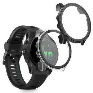 kwmobile 2x �P�[�X Garmin Forerunner 570 42mm�Ή� �J�o�[ - �t���{�f�B �K���X �ϏՌ� �����^ ����/���F