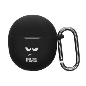 kwmobile �ی�P�[�X Google Pixel Buds 2A�Ή� �P�[�X - �ϏՌ� �V���R�� �P�[�X�J�o�[ Don't touch my headphones�f�U�C��