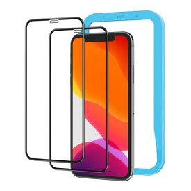 NIMASO ガラスフィルム iPhone 11/XR 用 強化ガラス 黒縁あり 全面保護フィルム ガイド枠付き 指紋防止 高透過率 衝撃吸収 2枚セット アイフォン11/XR(6.1インチ)対応 NSP18H18
