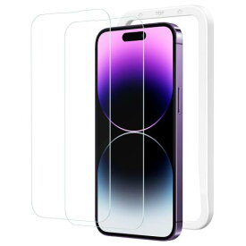 NIMASO ガラスフィルム iPhone 14 Pro 用 保護フィルム 強化ガラス 耐衝撃 高透過率 指紋防止 貼りやすい ガイド枠付き いPhone14 Pro対応 (6.1インチ) 2枚セット NSP22H517