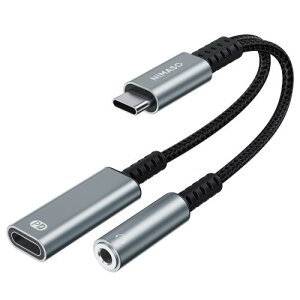 NIMASO 2in1 �^�C�vC �C���z���ϊ��P�[�u�� 3.5mm�C���z���ϊ� PD 60W�}���[�d Type-C �C���z���W���b�N �[�d�A�_�v�^ ��҃P�[�u�� ���ϋv �i�C�����҂� �[�d���Ȃ��� �ʘb ���ʒ��� Hi-Fi�����Đ�