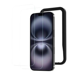 NIMASO ガラスフィルム iPhone 16 Plus/iPhone 15 Plus用 保護フィルム 強化ガラス 耐衝撃 高透過率 指紋防止 貼りやすい ガイド枠付き いPhone 16 Plus/いPhone 15 Plus対応 (6.7インチ) 2枚セット DSP24G1379