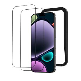 NIMASO ガラスフィルム iPhone 16 pro 用 強化ガラス 黒縁あり 全面保護フィルム ガイド枠付き 指紋防止 高透過率 衝撃吸収 2枚セット アイフォン16 プロ(6.3インチ)対応 NSP24G1408