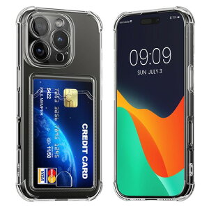 kwmobile Carcasa compatible con Apple iPhone 16 Pro funda transparente con tarjetero - Funda con Cartera con espacio para Tarjetas - transparente