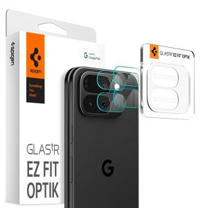 Spigen Made for Google �F�� Pixel Pro Fold �J�����ی�t�B���� 9H�d�x�����K���X �\��t���g���C�L�b�g�t�� 2���� �t���b�V�����Ȃ� �����Y�v���e�N�^�[ AGL09664 �N���X�^���E�N���A 10 11