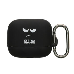 kwmobile �ی�P�[�X EarFun Air Pro 4+ / Air Pro 4 Plus�Ή� �P�[�X - �ϏՌ� �V���R�� �P�[�X�J�o�[ Don't touch my headphones�f�U�C��