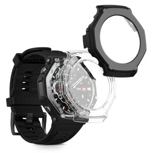 kwmobile 2x �P�[�X Amazfit T-Rex 3�Ή� �J�o�[ - �t���{�f�B �K���X �ϏՌ� �����^ ����/���F ���� / ���F