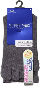 [�I�J���g] 24���Ԃɂ���Ȃ� SUPER SOX(�X�[�p�[�\�b�N�X) 5�{�w�\�b�N�X �N���[�� �����Y �C�� ���L �r�W�l�X 499-960 1���g 24.0 cm~26.0 cm D�O���[