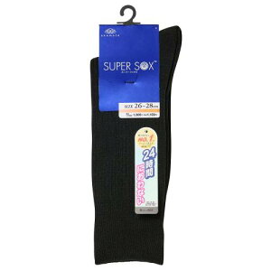 [�I�J���g] 24���Ԃɂ���Ȃ� SUPER SOX(�X�[�p�[�\�b�N�X) �r�W�l�X�\�b�N�X ���u �N���[�� �C�� ���L 495-900 1���g 24.0 cm~26.0 cm �u���b�N