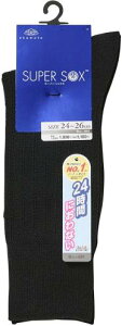 [�I�J���g] 24���Ԃɂ���Ȃ� SUPER SOX(�X�[�p�[�\�b�N�X) �r�W�l�X�\�b�N�X �X�g���C�v�� �N���[�� �C�� ���L 495-901 495-901 1���g 23.0 cm~25.0 cm �u���b�N