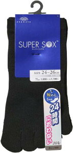 [�I�J���g] 24���Ԃɂ���Ȃ� SUPER SOX(�X�[�p�[�\�b�N�X) 5�{�w�\�b�N�X �r�W�l�X ���L �Z�ߏ� ����T�|�[�g �C�� 499-902 1���g 24.0 cm~26.0 cm �u���b�N