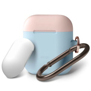 elago AirPods �Ή� �P�[�X �J���r�i �t�� �V���R�� �J�o�[ �o�C�J���[ �P�[�X�J�o�[ �ϏՌ� ���h�~ �����h�~ �ی� �A�N�Z�T���[ Apple AirPods1 / AirPods2 Wireless Charging Case �G�A�[�|�b�Y DUO HANG CASE