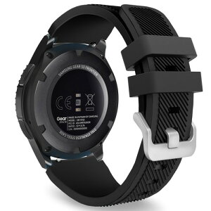 MoKo�o���h Samsung Galaxy Watch 3 45mm/Gear S3 Frontier/Classic/Galaxy Watch 46mm/Huawei Watch GT2 Pro/GT 2e/GT 46mm/GT2 46mm/Ticwatch Pro 3 �V���R���X�g���b�v 22mm�o���h�Ή� �u���b�N