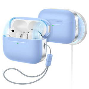 ESR AirPods Pro3 �P�[�X �}�O�l�b�g�W MagSafe�Ή� �X�g���b�v�t�� ���͗����ی� Pulse�V���[�Y �u���b�N / ���C�g�O���[�� / �p�[�v�� / ���C�g�u���[ 2025 AirPods5/4 2026/2024 �ϏՌ�