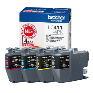 �u���U�[���� �u���U�[�H�� Brother Industries �C���N�J�[�g���b�W �Ή��^�� DCP-J926N MFC-J904N MFC-J739DN MFC-J939DN �� �G�R�p�b�P�[�W LC411-4PK-E 4�F�p�b�N / �C�G���[ / �V�A�� / �u���b�N2�p�b�N