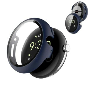 Google Pixel Watch 5/Watch 4 45mm �p �J�o�[ �P�[�X �t�B����+PC�t���[�� �A�b�v���E�H�b�`�ی�J�o�[ �K���X�t�B���� ��̌^ �h�� �h�oHUKWIMO 3D�S�ʕی� �w��h�~ HD�����ߗ� ���ɋ��� �ɔ� ��������