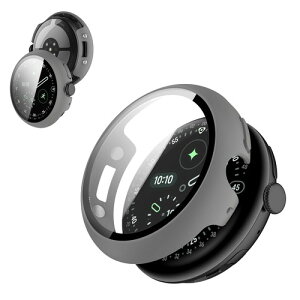 For Google Pixel Watch 5/Watch 4 41mm/45mm �J�o�[ �P�[�X �t�B���� PC�t���[�� �A�b�v���E�H�b�`�ی�J�o�[ �K���X�t�B���� ��̌^ �h�o HUKWIMO 3D�S�ʕی� �w��h�~ HD�����ߗ� ���ɋ��� �ɔ� ����