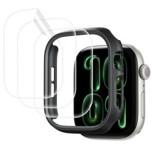 NIMASO Apple Watch 11/10 42mm�p�P�[�X/45mm�p�P�[�X/46mm�p�P�[�X �ی�t�B�����t�� 3���g �X���� �y�� ���ʏՌ��h�~ Series 9/8/7 12