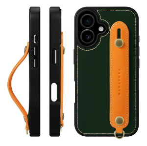 HANATORA for iPhone �P�[�X �{�v �ϏՌ� �w�ʃx���g �X�g���b�v�����O �X�}�z�P�[�X �X�}�z �X�^���h�@�\ �R�[�h�z���_�[ �K���X�t�B���� �t�� �I�C���h���U�[ �M�t�g 16Plus GH-16Plus-Green-Orange 17Air