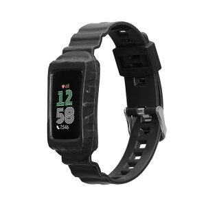 kwmobile Fitbit Charge 6 / Charge 5�Ή� �����x���g - �t�B�b�g�l�X�g���b�J�[ �ϏՌ� �V���R���o���h ���F �u���b�N
