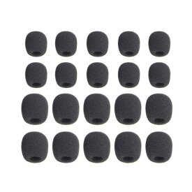 YFFSFDC マイクスポンジ 20個セット 内径5mm/8mm ヘッドセット インカム ピンマイク 雑音防止 ピンマイク 用 ミニ 黒