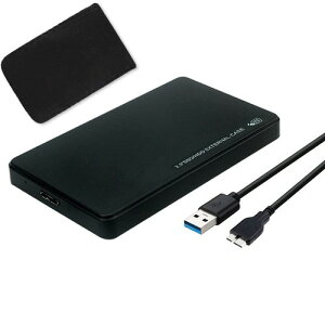 YFFSFDC USB3.0 2.5�C���` HDD/SSD�P�[�X �|�[�^�u���O�t���n�[�h�f�B�X�N�P�[�X SATA�ڑ� 7mm���Ή� 5Gbps�����`�� 4TB�e�ʑΉ� UASP�Ή� �u���b�N Windows/Mac/Linux/PS4/PS3/HDTV/XBox���Ή� �H��s�v �ȒP�g�ݗ�