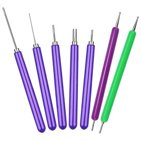 クイリングツールセット 7本入 紙巻きツール 手芸 造花 DIYスロット紙クイリングツール くい カーリング 道具 初心者に