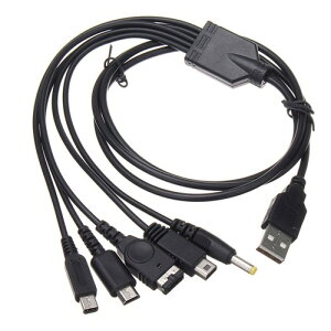 SZSL 5 in 1 USB �[�d�P�[�u�� 115cm �u���b�N �j���e���h�[ New 3DS(xL/Ll), 3DS(XL/LL), 2DS, DSi(XL/LL), GBA SP, Wii U, PSP 1000/2000/3000�ɑΉ��[�d�P�[�u�� �}���`�Q�[��USB�[�d�P�[-�u��