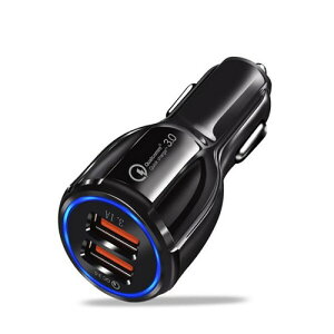 �J�[�`���[�W���[ 2�|�[�g �V�K�[�\�P�b�gUSB �ԍڏ[�d�� QC 3.0 �}���[�d 12V/24V �ԍڏ[�d�� usb �J�[�`���[�W���[ iPhone/iPad�AGalaxy�Ȃǂ�Android�f�o�C�X�ɑΉ�