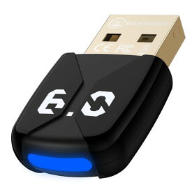 Bluetooth 6.0対応Bluetoothアダプタ USB Bluetooth子機 PC用 ドライバー不要 Windows11/10/8.1対応 Bluetoothレシーバー 最大30m通信 低遅延 小型 軽量