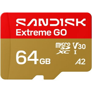 SANDISK Extreme GO microSDXC UHS-I�J�[�h 64GB 5K 4K UHD�r�f�I �ǂݎ�� 170MB/�b ��������80MB/�b A2 U3 V30 ���� Android/�A�N�V�����J����/�r�f�I�Q�[���p