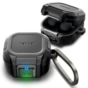 Spigen Galaxy Buds2 Pro �P�[�X Galaxy Buds 2 / Pro/live�Ή� ���b�N�@�\ ���C�����X�[�d �����h�~ �J���r�i�t�� ��̌^ �ϏՌ� �J�o�[ �Ռ� �z�� �[�d���C�g ���b�N�E�t�B�b�g ACS05264 (�u���b�N)