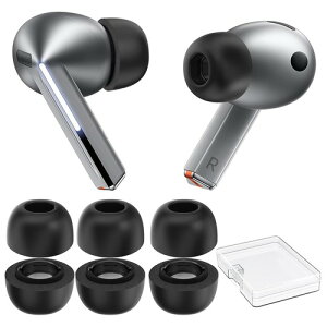 AhaStyle Samsung Galaxy Buds4 Pro/3 Pro�p�������[�t�H�[���C���[�`�b�v ���[�{�b�N�X�t�� 3L,�u���b�N / S+M+L,�u���b�N
