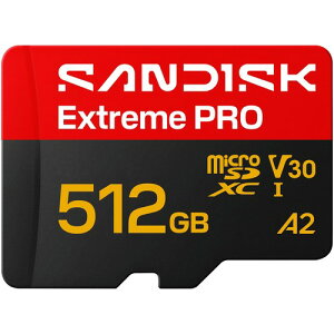 SANDISK Extreme PRO microSDXC 128GB/512GB UHS-I�J�[�h SD�A�_�v�^�[ �ő�250MB/�b�̓ǂݍ��� �ő�120MB/�b�̏������� 3K/4K/5K UHD C10 V30 U3 A2 �ő�250MB/�b�̓ǂݎ�葬�x�B