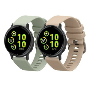 kwmobile 2x �����o���h Garmin vivoactive 5 / active 5�Ή� �x���g - �V���R���o���h �\�t�g TPU �ϋv�� �p�X�e���O���[��/�N���[�� �p�X�e���O���[�� / �N���[��