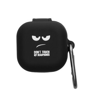 kwmobile �ی�P�[�X Samsung Galaxy Buds 4 / Galaxy Buds 4 Pro�Ή� �P�[�X - �ϏՌ� �V���R�� �P�[�X�J�o�[ Don't touch my headphones�f�U�C��