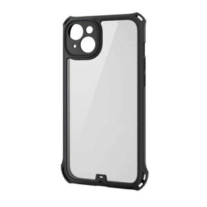 �G���R�� ELECOM iPhone 14 Plus �p �P�[�X �n�C�u���b�h �J�o�[ �Ռ��z�� �J���������Y�ی�݌v �X�g���b�v�z�[���t �w�ʃN���A ZEROSHOCK �� �u���b�N PMCA22BZEROFCBK
