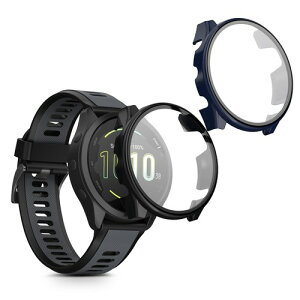 kwmobile 2x �P�[�X Garmin Forerunner 165 / Forerunner 165 Music�Ή� �J�o�[ - �t���{�f�B �K���X �ϏՌ� �����^ ���F/���F ���F / ���F
