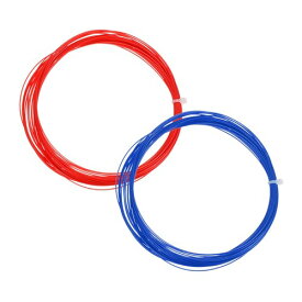 PATIKIL 10 M x 0.75 mm バドミントンラケットストリング 2個 高い柔軟性 ナイロン弦の交換 スレッドライン バドミントン修理アクセサリー レッド/ブルー