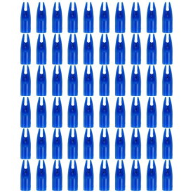 PATIKIL アーチェリー矢 ノック7mm 60個プラスチック接着矢 ノック交換用狩猟矢コンパウンドボウリカーブボウ ブルー