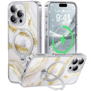 �����ʂ�㎿���E��_360°��]CASEKOO iPhone 16 Pro Max �p�P�[�X �L���L�� �N���A �ČR�K�i�ی� �t�B�b�g�� MagSafe�Ή� �ő�25W�}���[�d�Ή� ���c���� �p�x���� �������� �ϏՌ� ���ϋv�� ���b�v�z