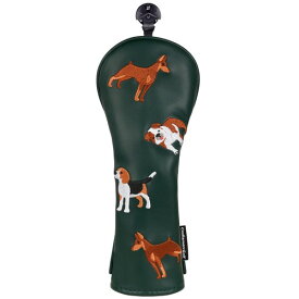 ゴルフユーティリティカバー 犬 可愛い 緑色 PUレザー ハイブリッド用 コンパクト 脱着簡単 アクセサリー ギフト